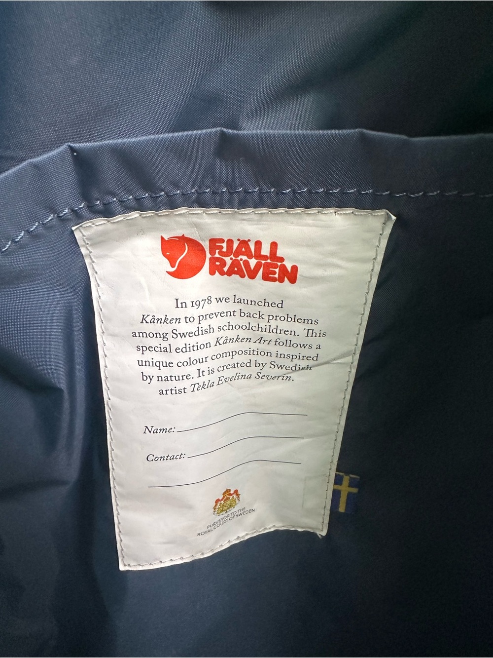 Fjällräven Kånken Art Laptop Backpack in the Coast Line-Sky 15in Water Repellent - Picture 10 of 11
